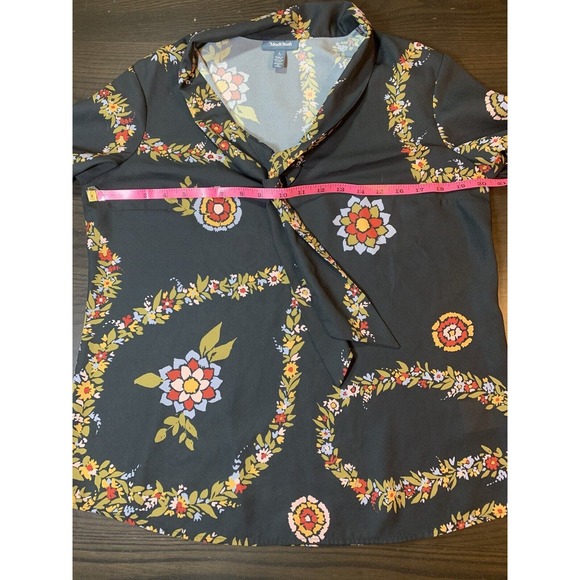 ModCloth Blouse Women's Large Tie-Neck Top Office Business Church Recycled READ - Picture 9 of 14